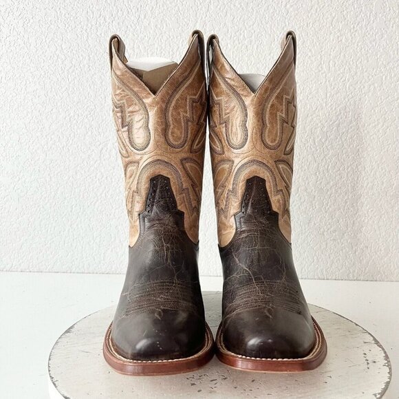 Rod Patrick Mens Cowboy Boots 10.5AA Antique Mocha Bison Brown Leather Western - Picture 5 of 12